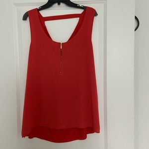 August Silk Coral Blouse Strap across the back. size L